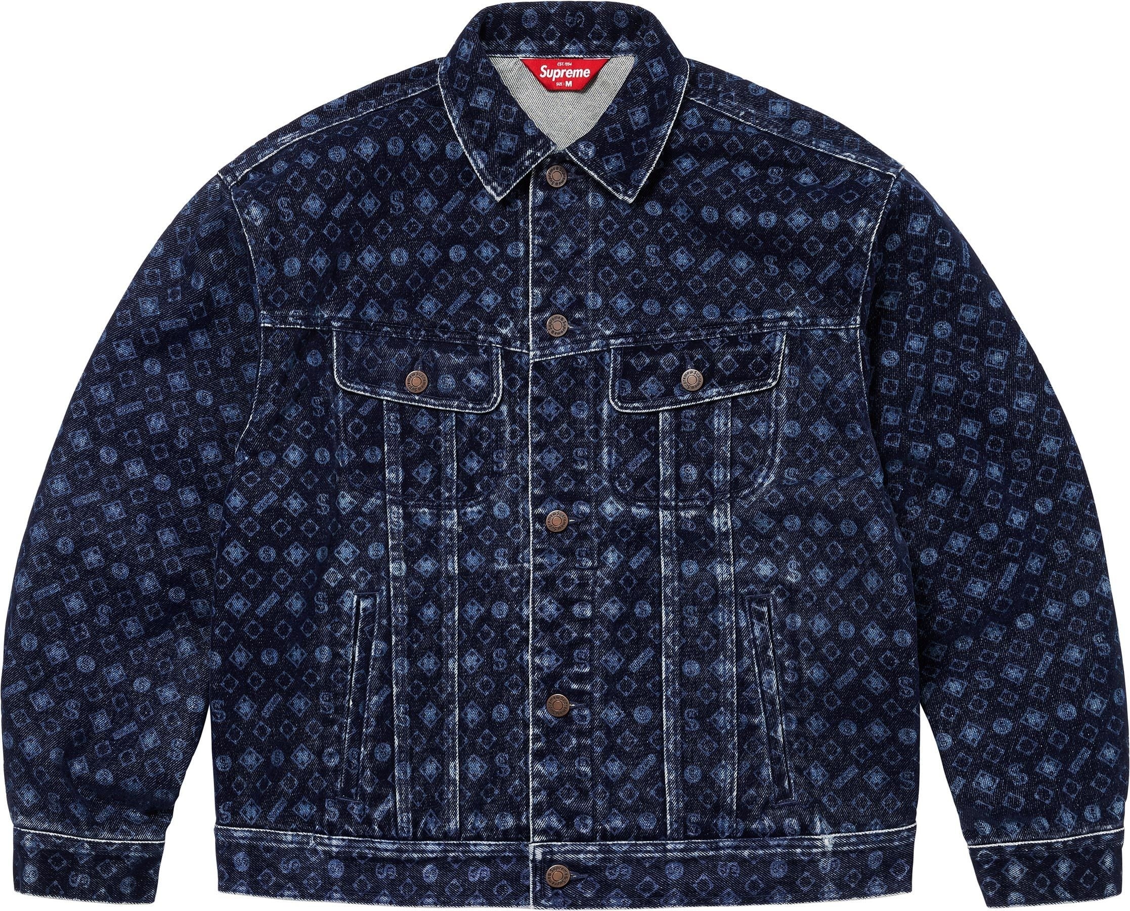 Flocked Denim Trucker Jacket view 11